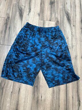 Pro Player Mens Blue & Black Athletic Shorts XL Elastic Waist Lightweight